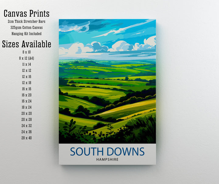 South Downs England Travel Poster