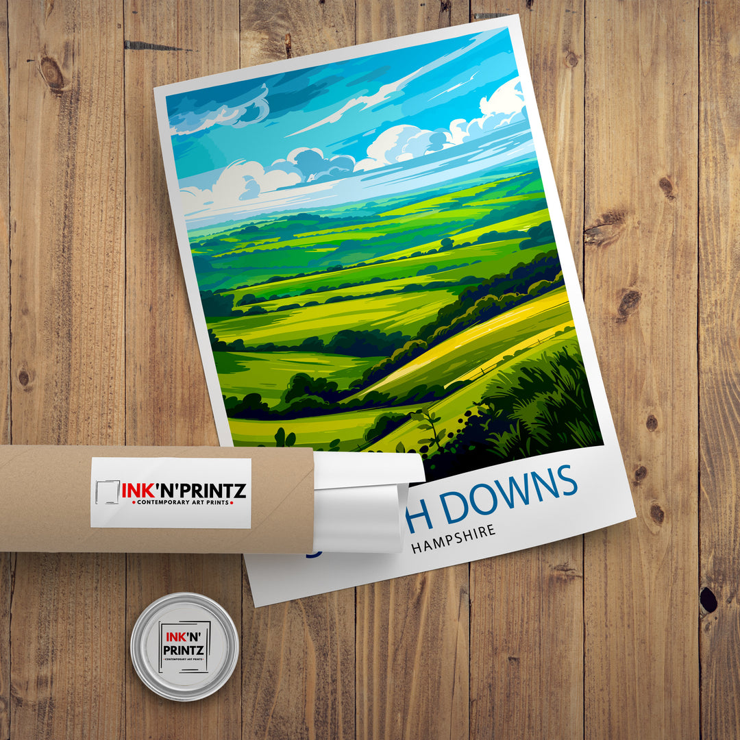 South Downs England Travel Poster