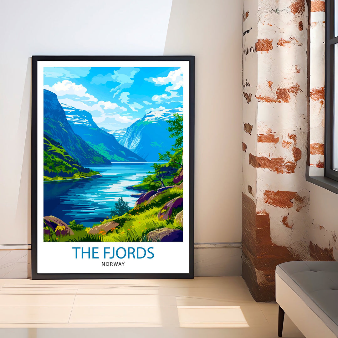 Norwegian Fjords Travel Print Wall Decor Wall Art Norwegian Fjords Wall Hanging Home Décor Fjords Gift Art Lovers Norwegian Art Lover