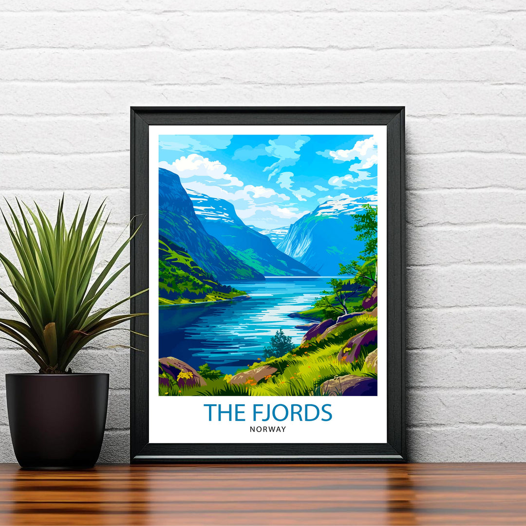 Norwegian Fjords Travel Print Wall Decor Wall Art Norwegian Fjords Wall Hanging Home Décor Fjords Gift Art Lovers Norwegian Art Lover