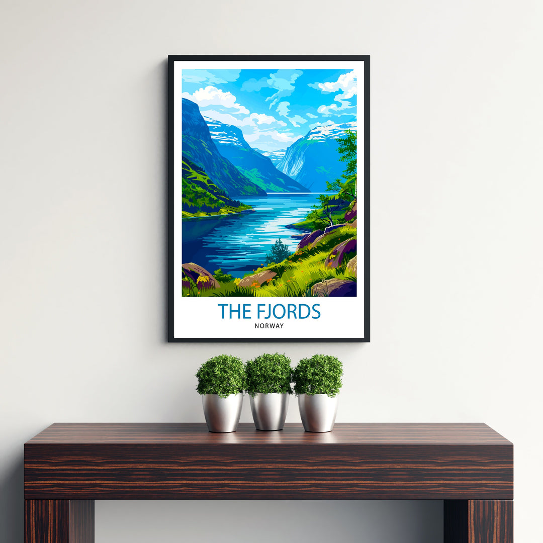 Norwegian Fjords Travel Print Wall Decor Wall Art Norwegian Fjords Wall Hanging Home Décor Fjords Gift Art Lovers Norwegian Art Lover