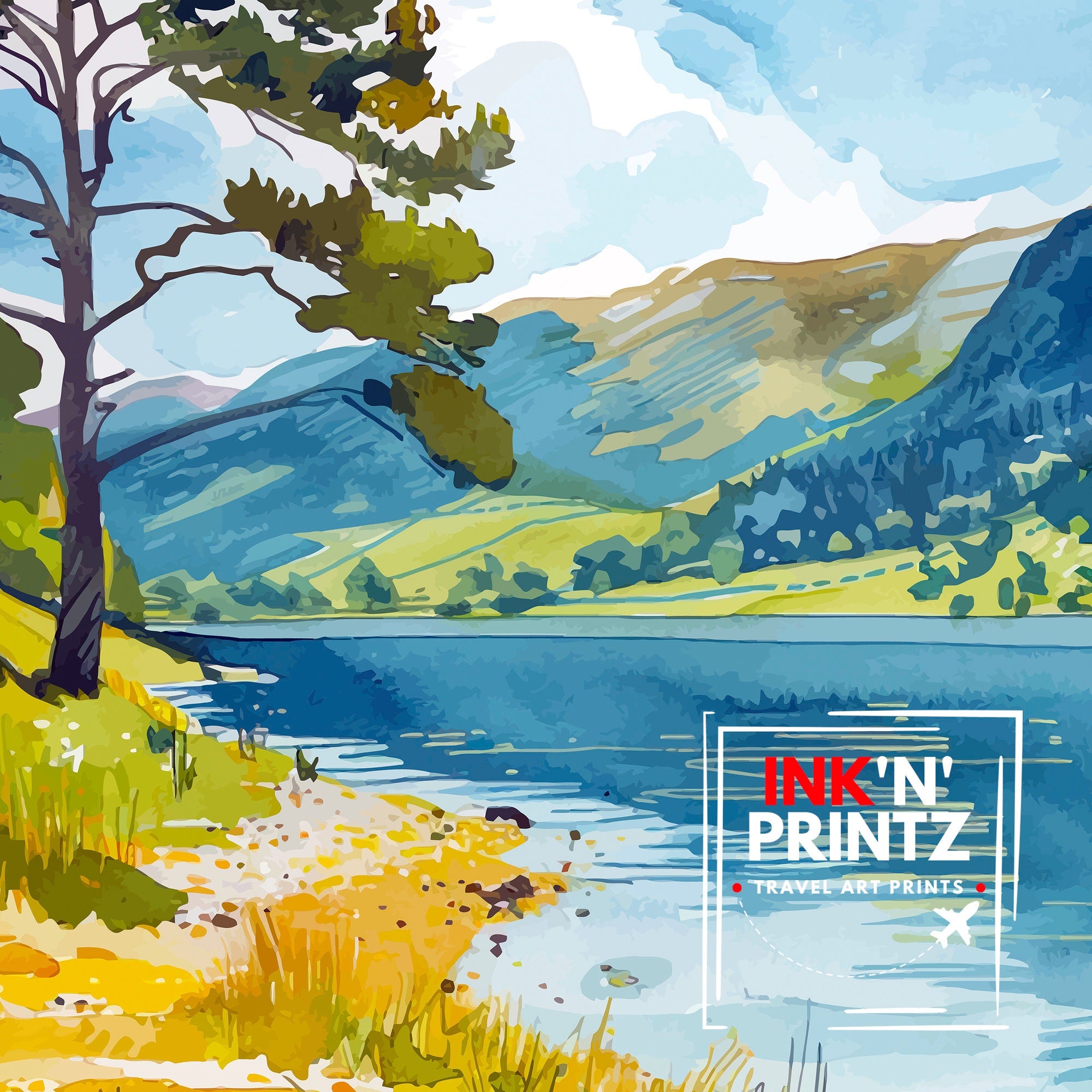 Ullswater Lake District Travel Poster