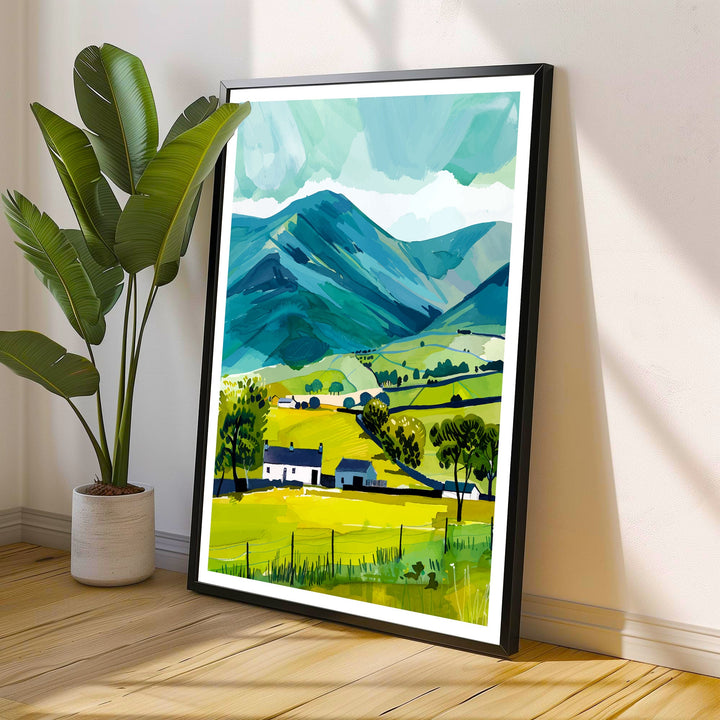 Skiddaw Lake District Travel Poster