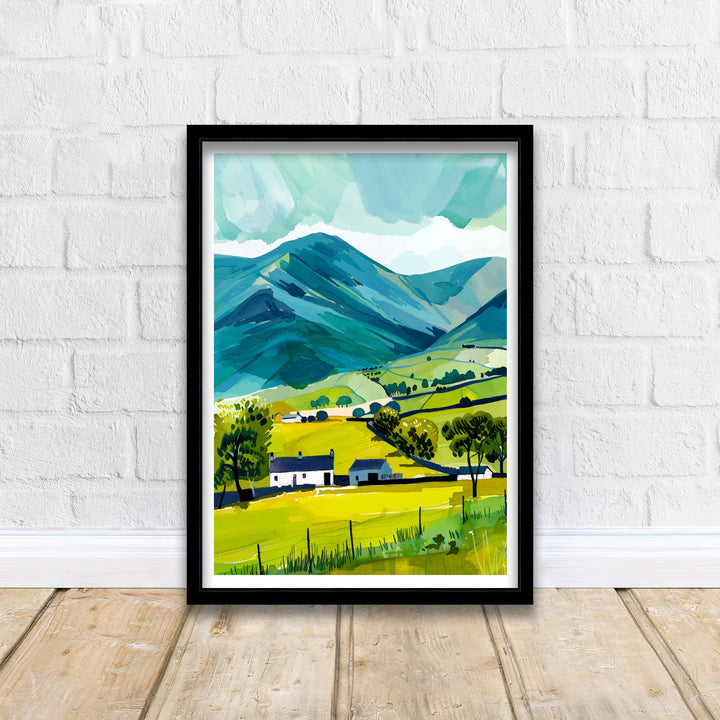 Skiddaw Lake District Travel Poster