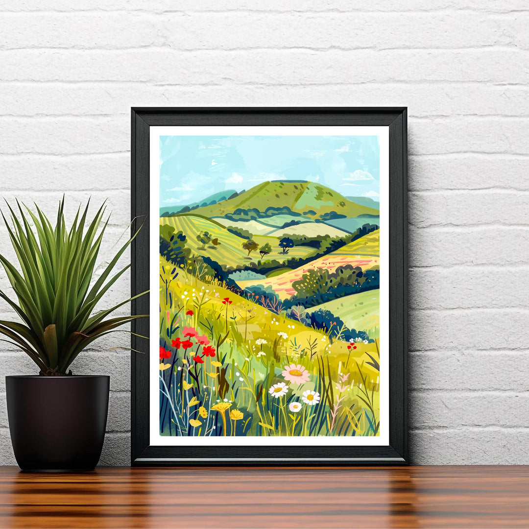 Shropshire Hills England Travel Poster