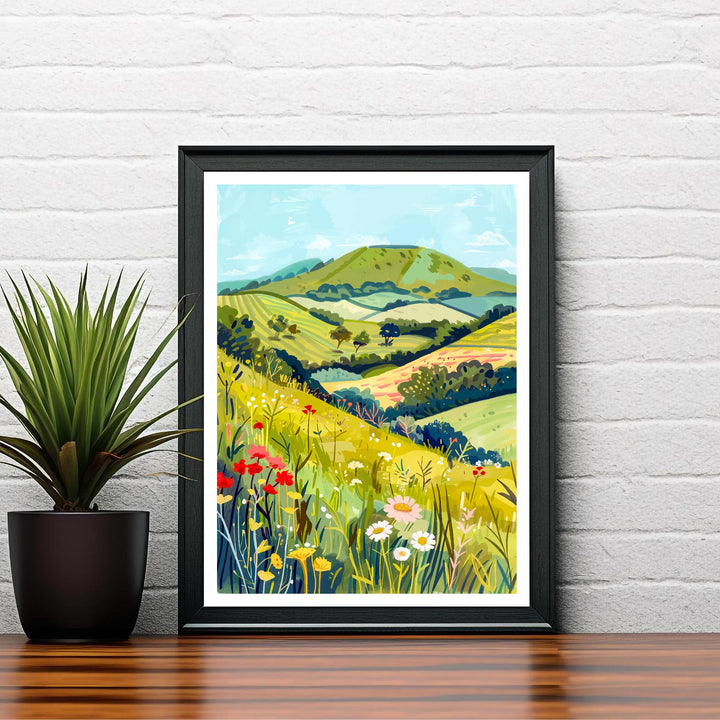 Shropshire Hills England Travel Poster