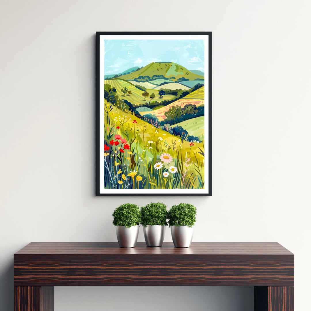 Shropshire Hills England Travel Poster