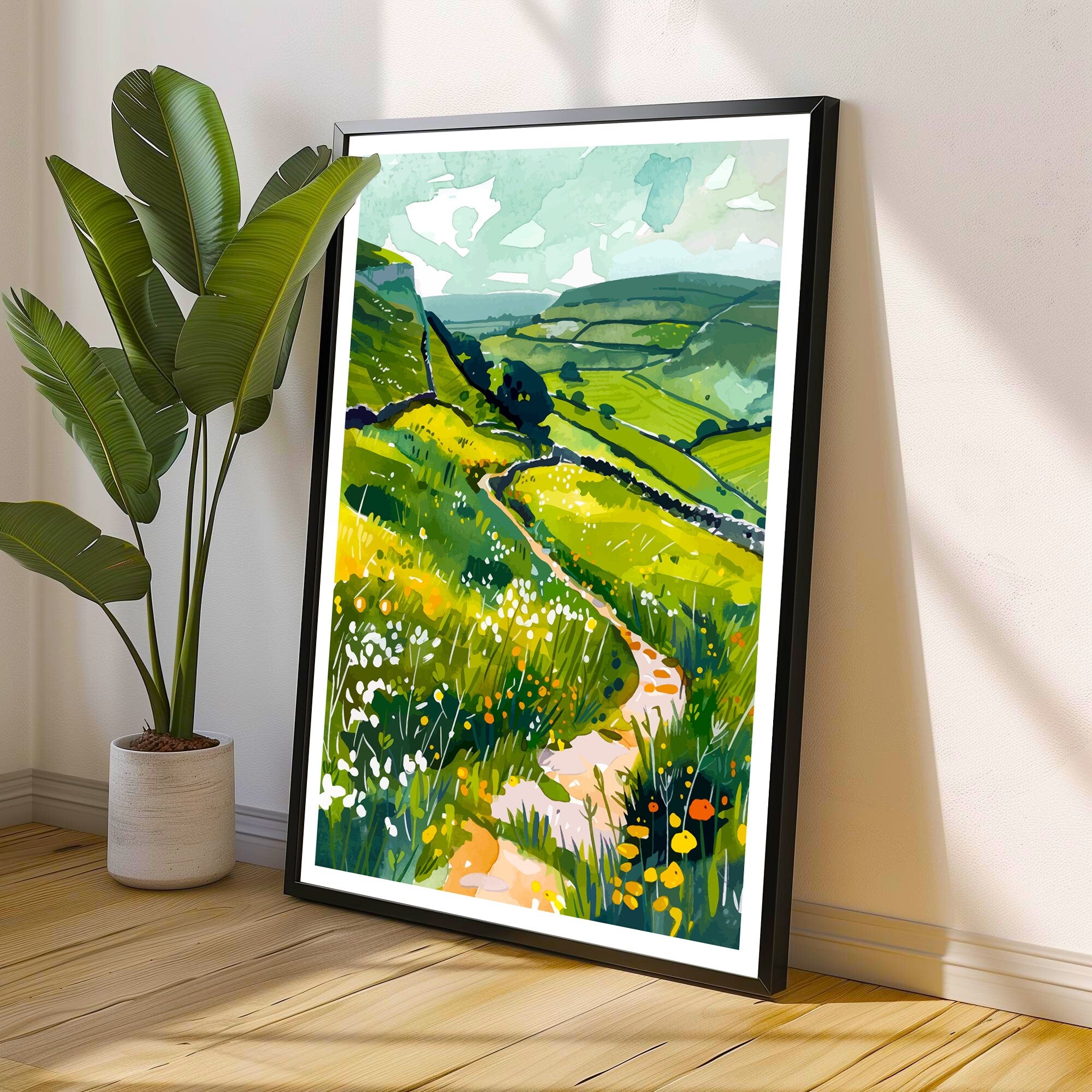 Pennine Way Trail Travel Print Wall Decor Wall Art Pennine Way Wall Hanging Home Décor Pennine Way Gift Art Lovers British Art Lover Gift