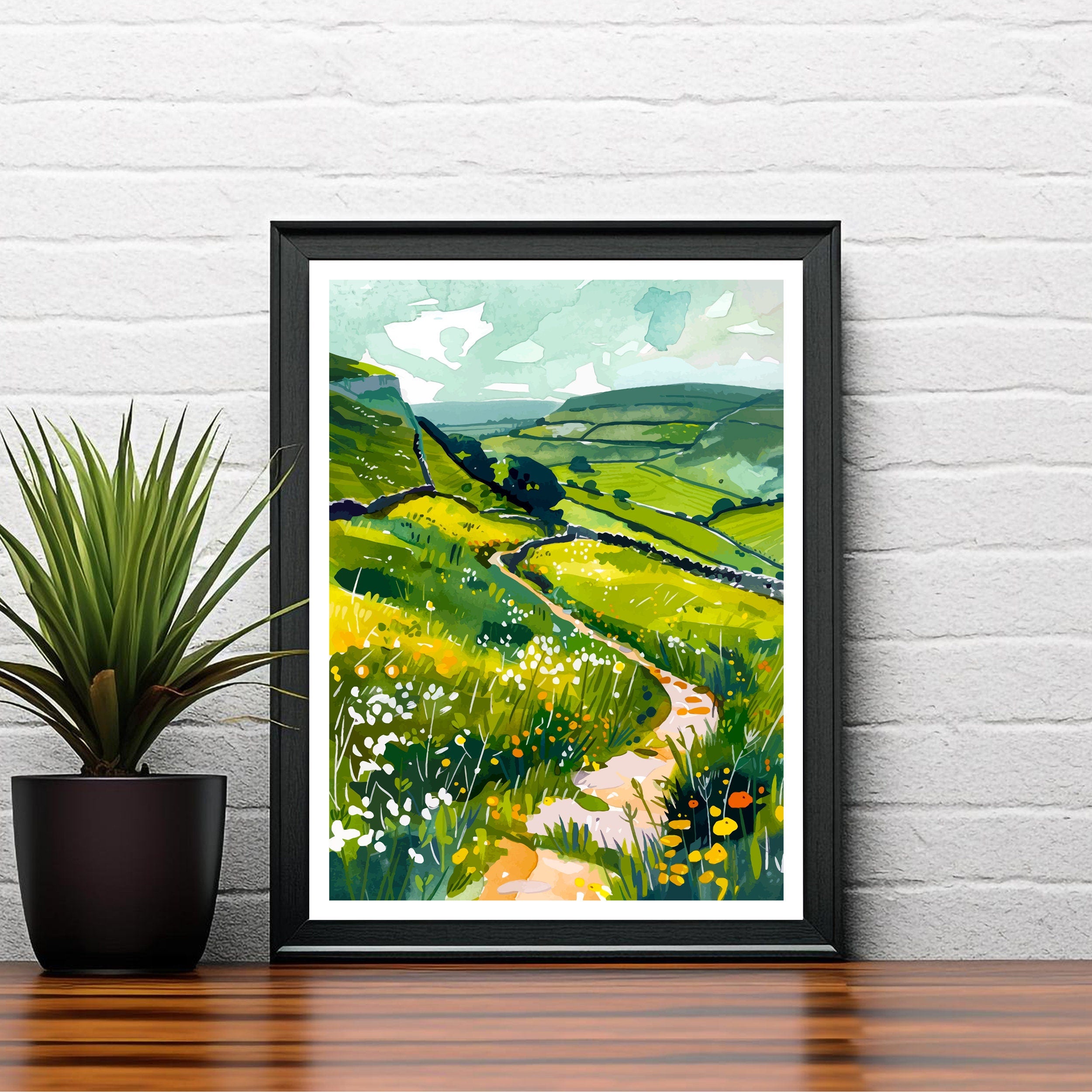 Pennine Way Trail Travel Print Wall Decor Wall Art Pennine Way Wall Hanging Home Décor Pennine Way Gift Art Lovers British Art Lover Gift