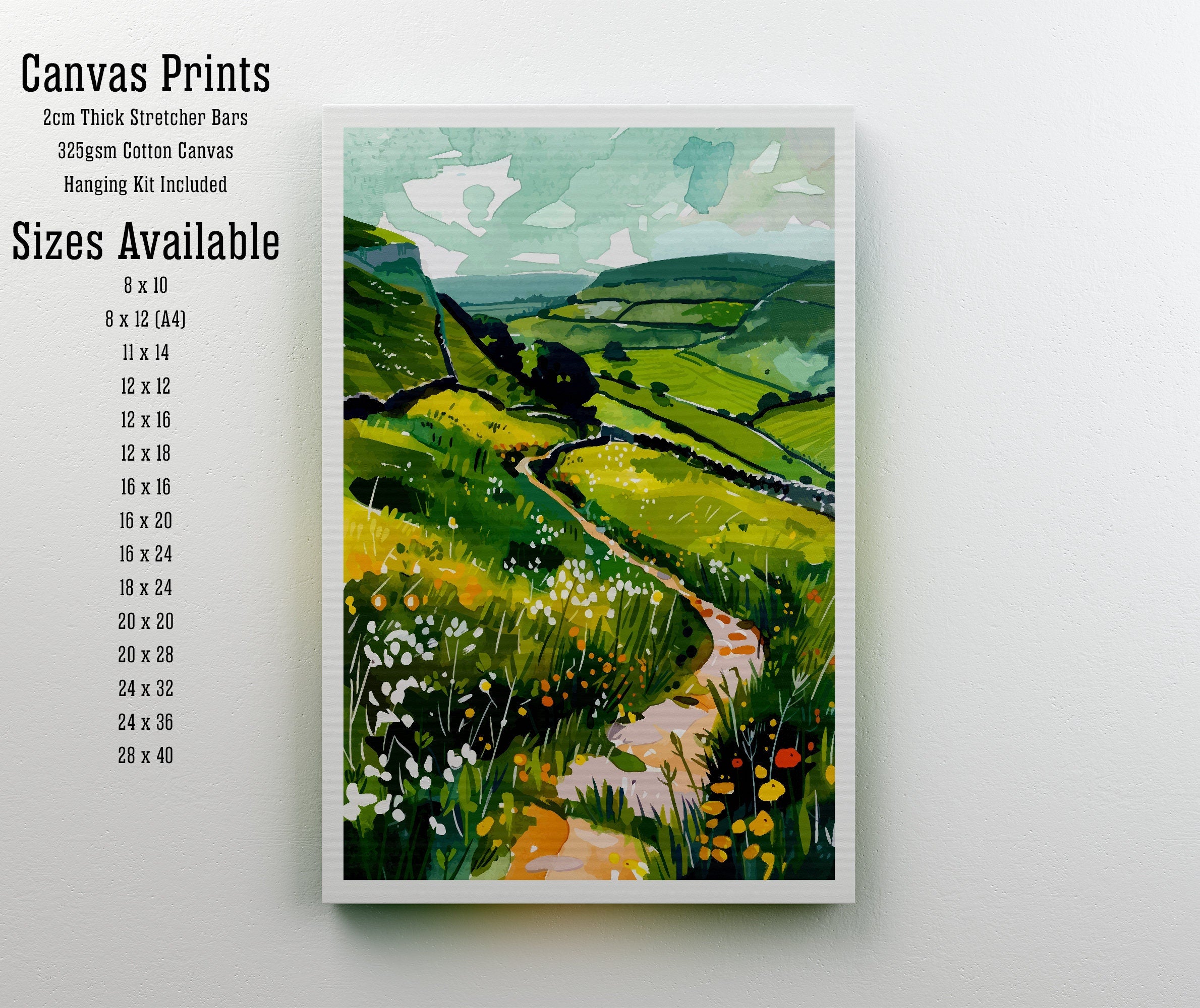 Pennine Way Trail Travel Print Wall Decor Wall Art Pennine Way Wall Hanging Home Décor Pennine Way Gift Art Lovers British Art Lover Gift