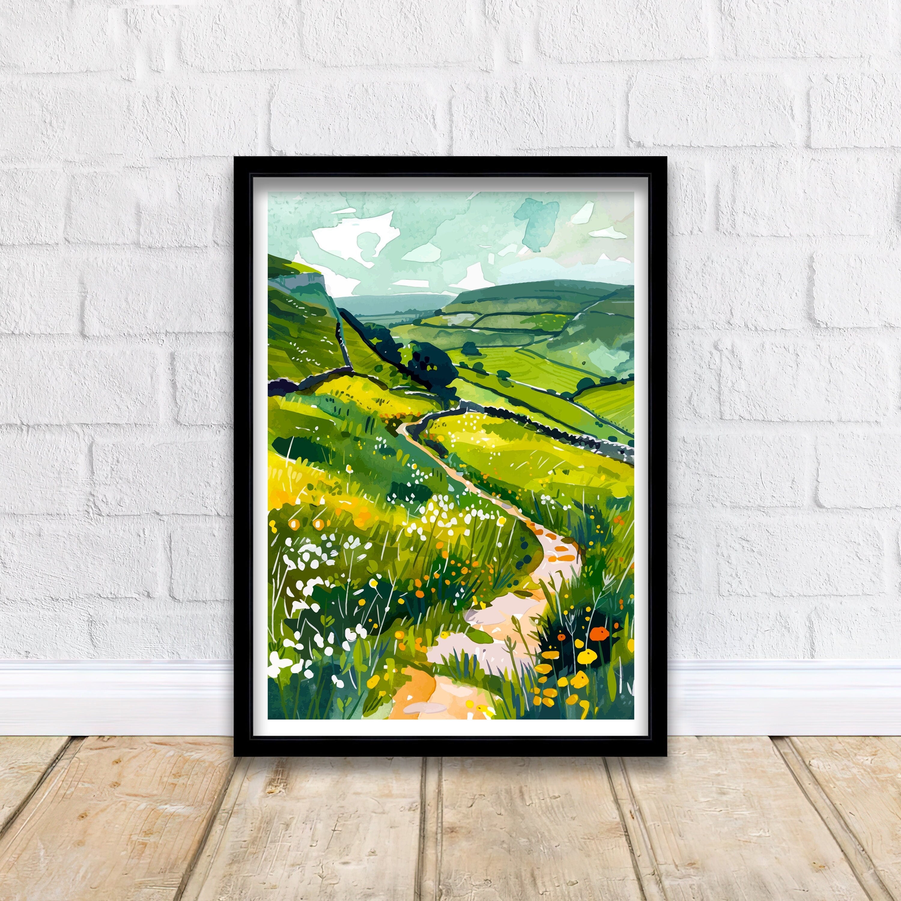 Pennine Way Trail Travel Print Wall Decor Wall Art Pennine Way Wall Hanging Home Décor Pennine Way Gift Art Lovers British Art Lover Gift