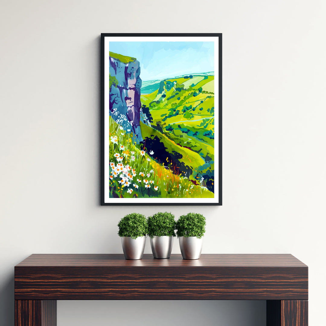 Mendip Hills Somerset Travel Poster