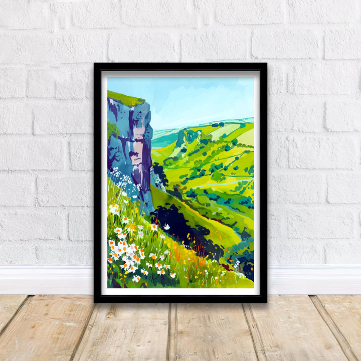 Mendip Hills Somerset Travel Print Wall Decor Wall Art Mendip Hills Wall Hanging Home Décor Mendip Hills Gift Art Lovers British Art Lover