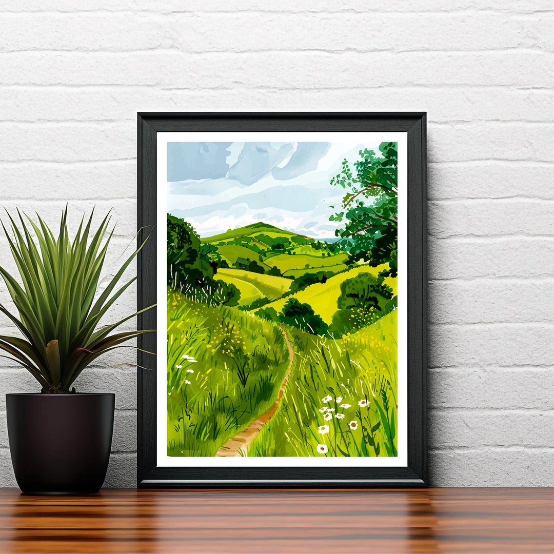 Malvern Hills England Travel Poster