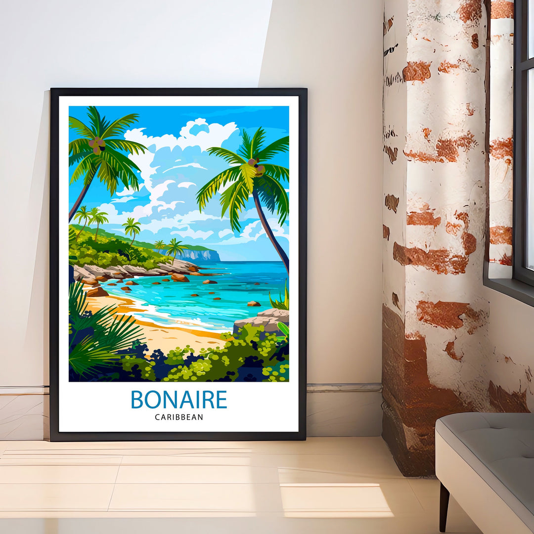 Bonaire Caribbean Travel Print Wall Decor Wall Art Bonaire Wall Hanging Home Décor Bonaire Gift Art Lovers Caribbean Art Lover Gift Print