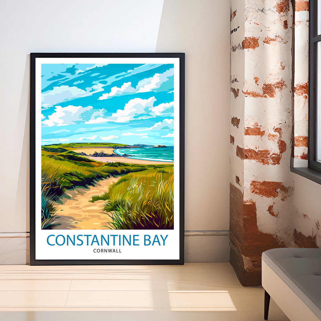 Constantine Bay Cornwall Travel Poster