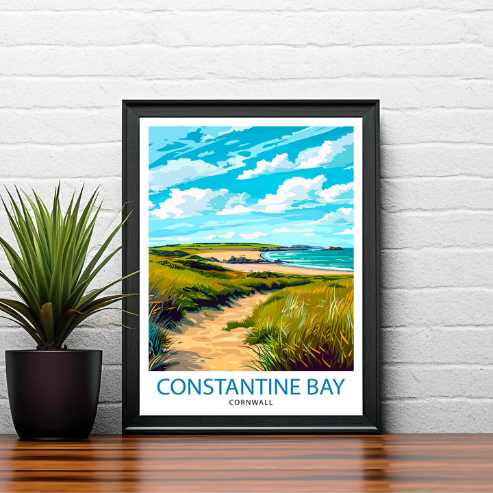 Constantine Bay Cornwall Travel Poster