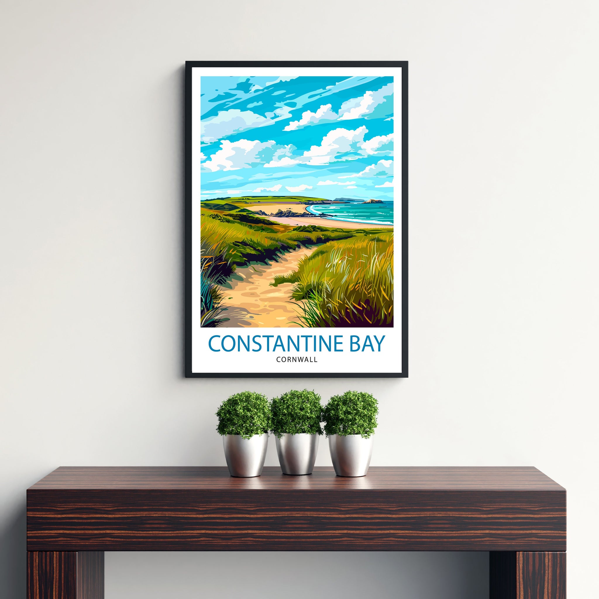 Constantine Bay Cornwall Travel Poster