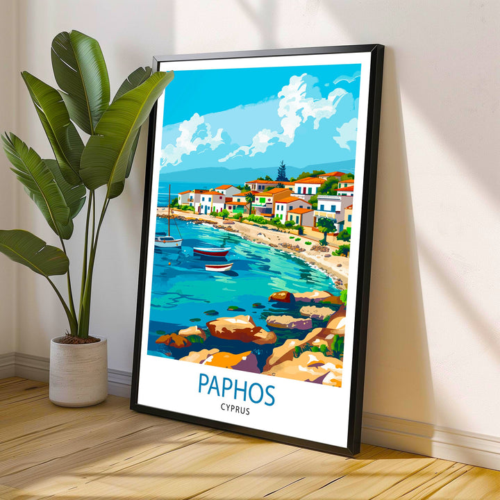 Paphos Cyprus Travel Print Wall Decor Wall Art Paphos Wall Hanging Home Décor Paphos Gift Art Lovers Cypriot Art Lover Gift Print Art