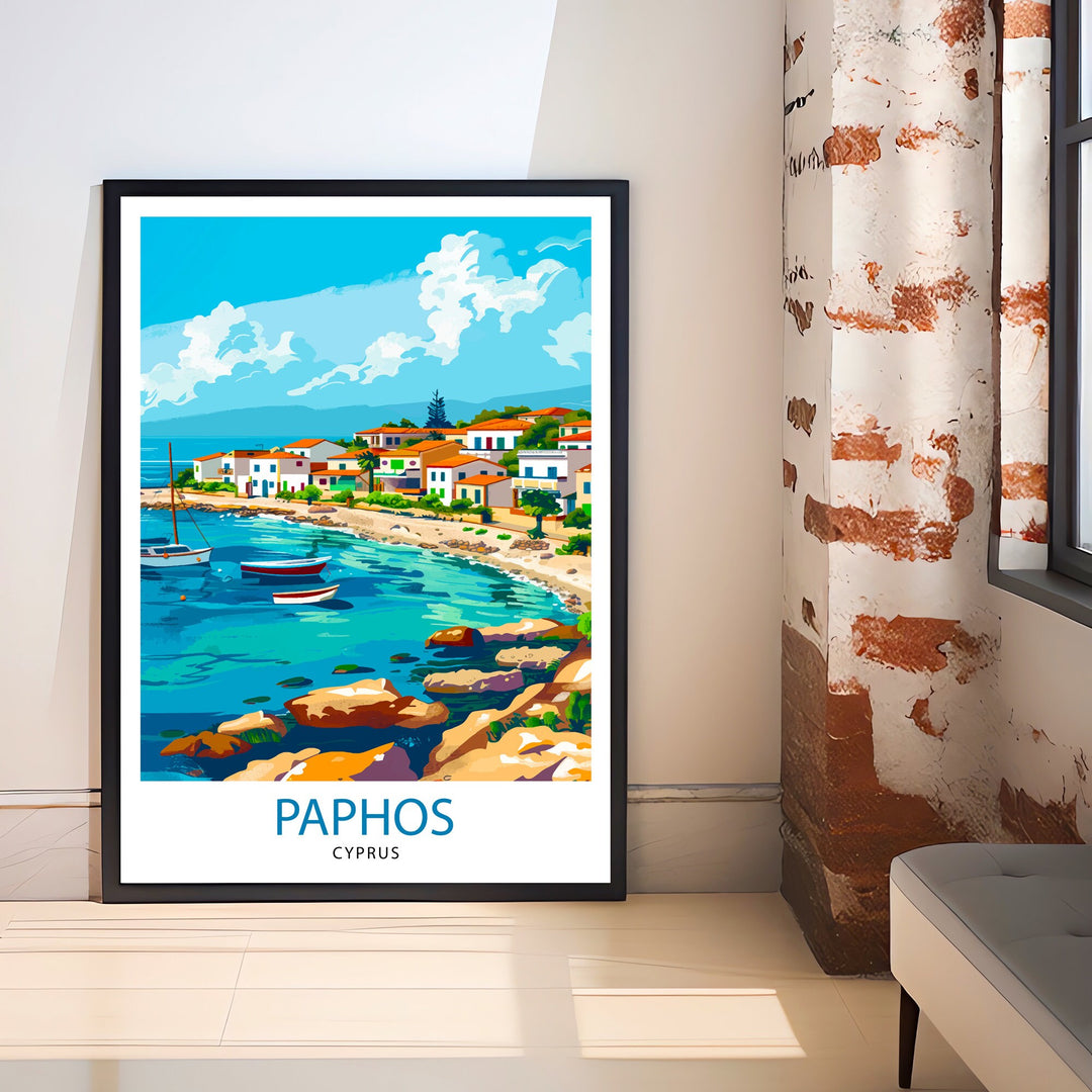 Paphos Cyprus Travel Print Wall Decor Wall Art Paphos Wall Hanging Home Décor Paphos Gift Art Lovers Cypriot Art Lover Gift Print Art