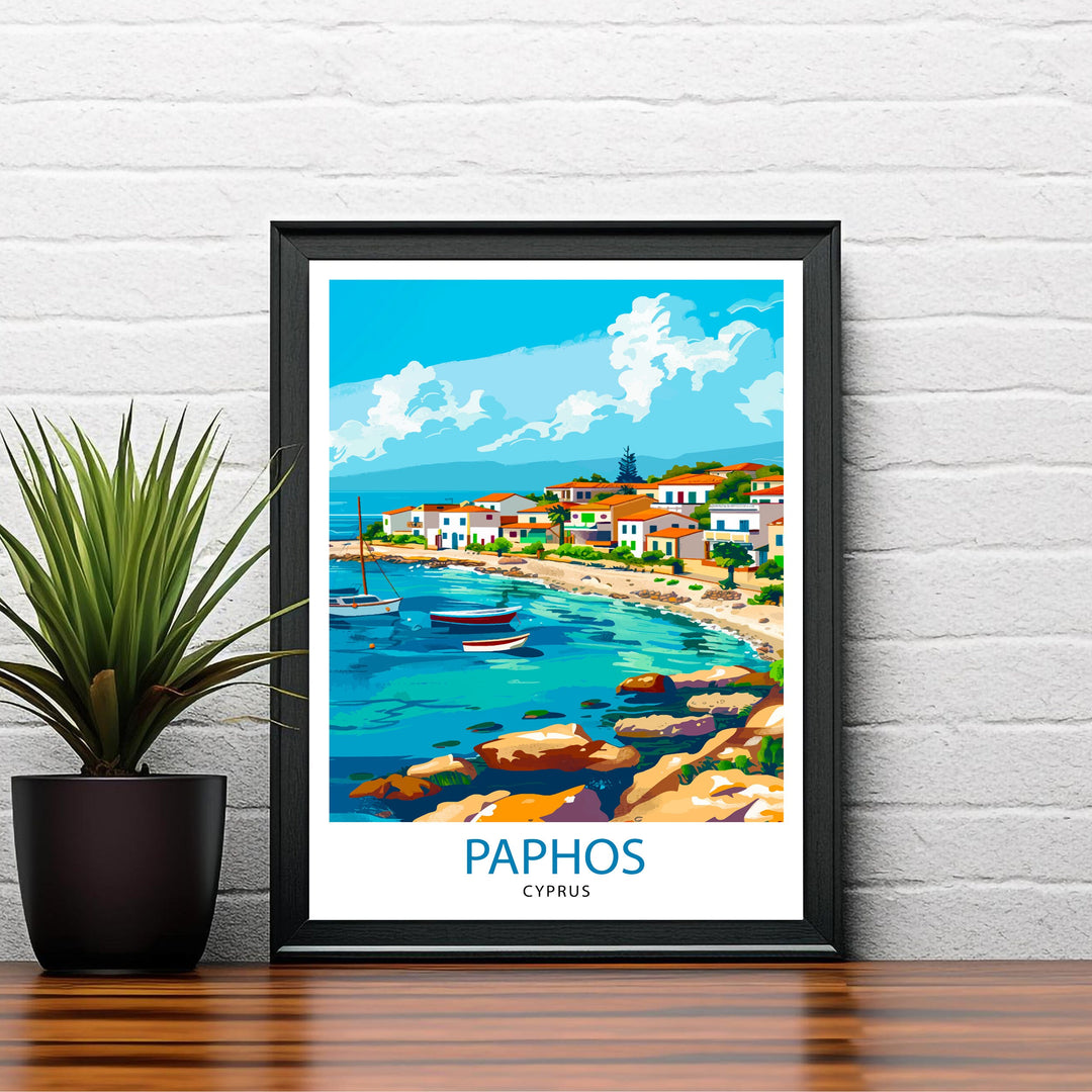 Paphos Cyprus Travel Print Wall Decor Wall Art Paphos Wall Hanging Home Décor Paphos Gift Art Lovers Cypriot Art Lover Gift Print Art