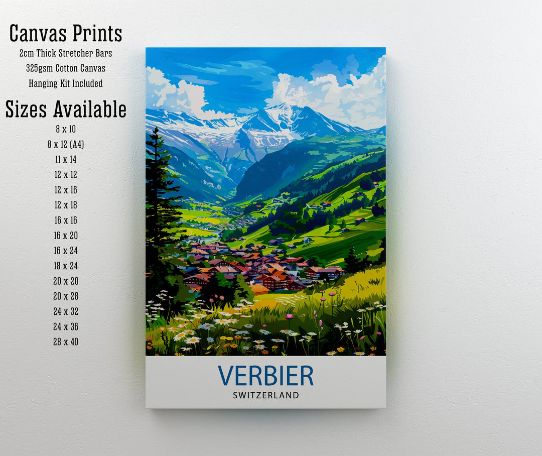 Verbier Switzerland Summer Travel Print Wall Decor Wall Art Verbier Wall Hanging Home Décor Verbier Gift Art Lovers Swiss Art Lover