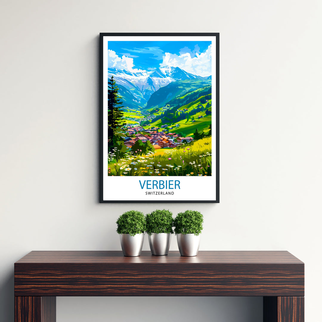 Verbier Switzerland Summer Travel Print Wall Decor Wall Art Verbier Wall Hanging Home Décor Verbier Gift Art Lovers Swiss Art Lover