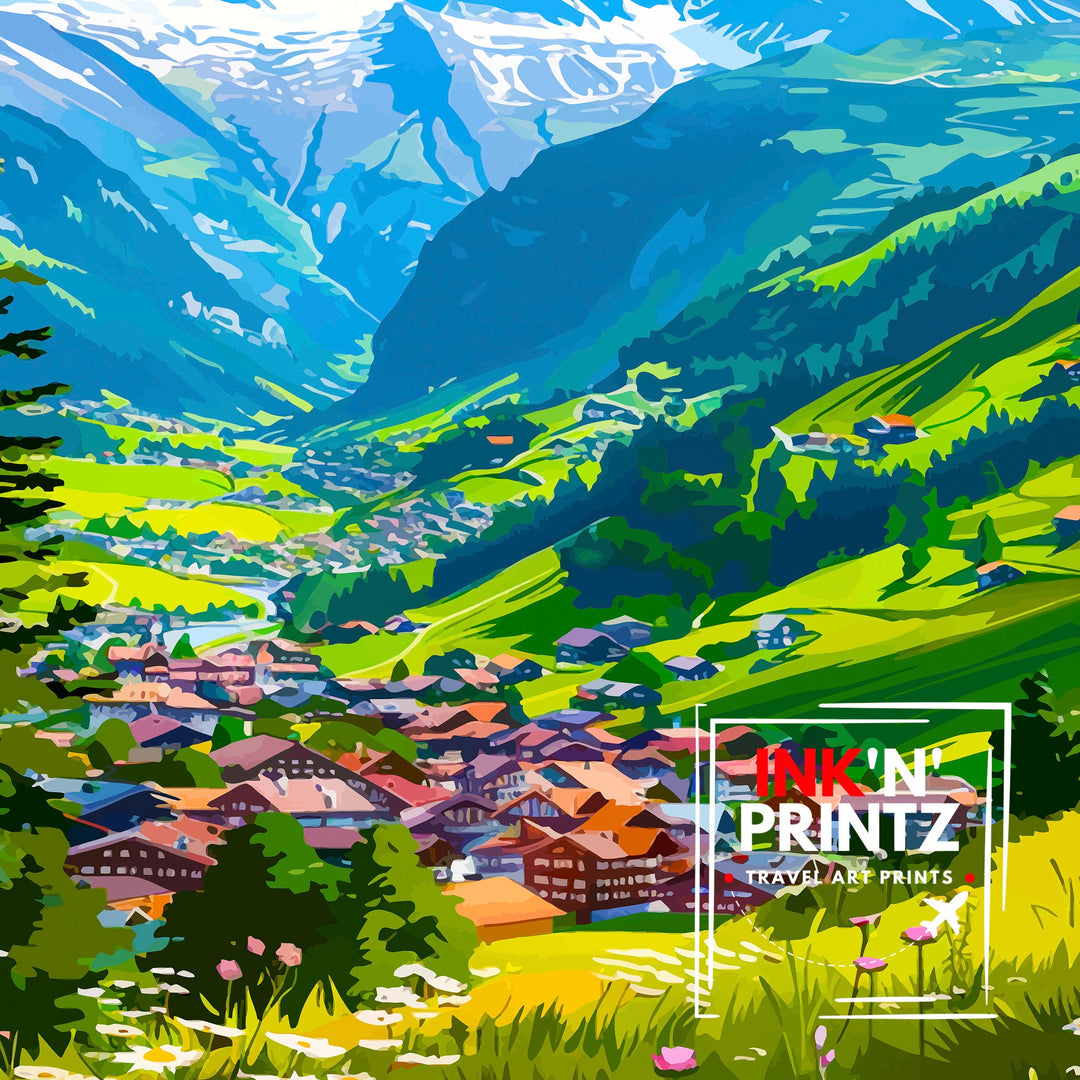 Verbier Switzerland Summer Travel Print Wall Decor Wall Art Verbier Wall Hanging Home Décor Verbier Gift Art Lovers Swiss Art Lover