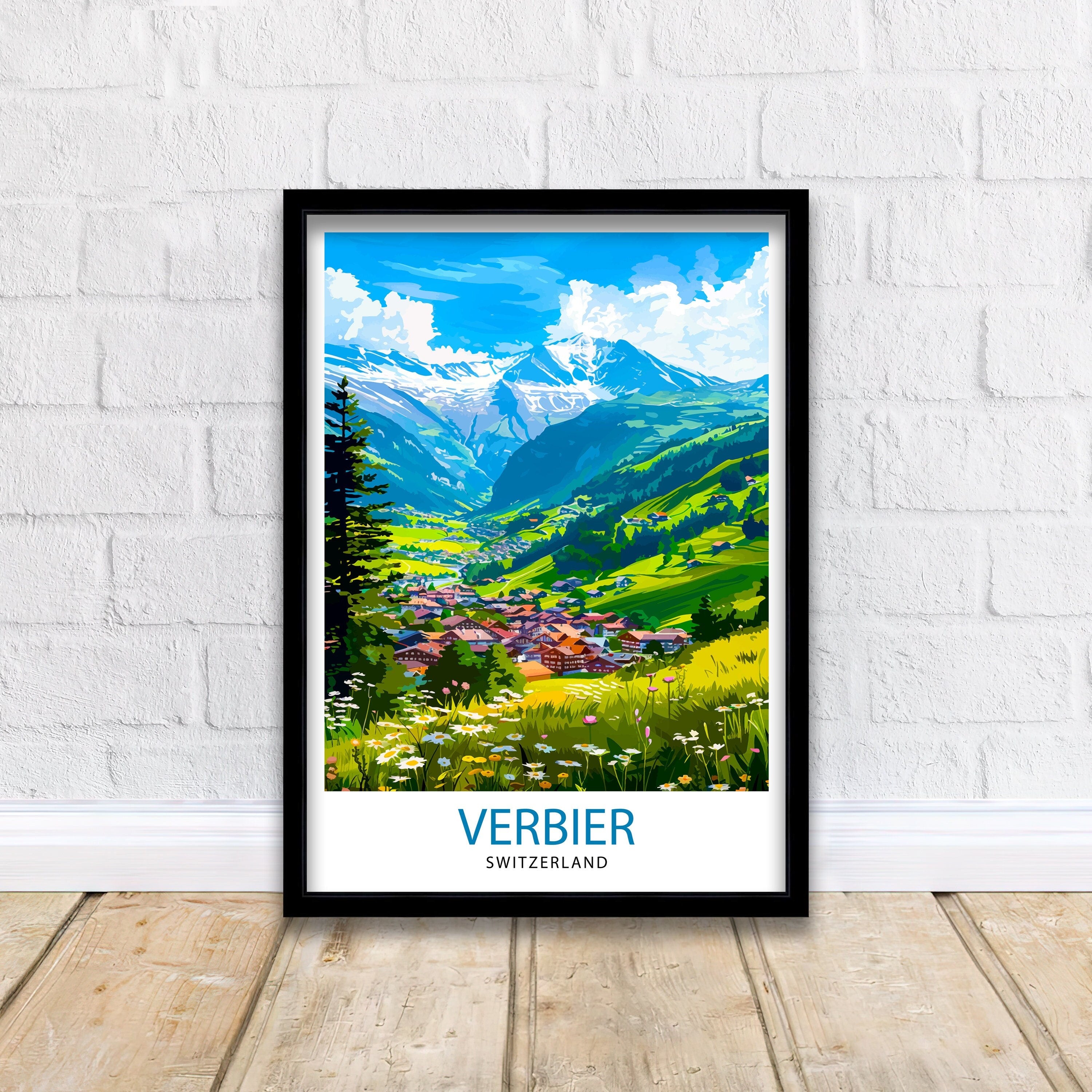 Verbier Switzerland Summer Travel Print Wall Decor Wall Art Verbier Wall Hanging Home Décor Verbier Gift Art Lovers Swiss Art Lover