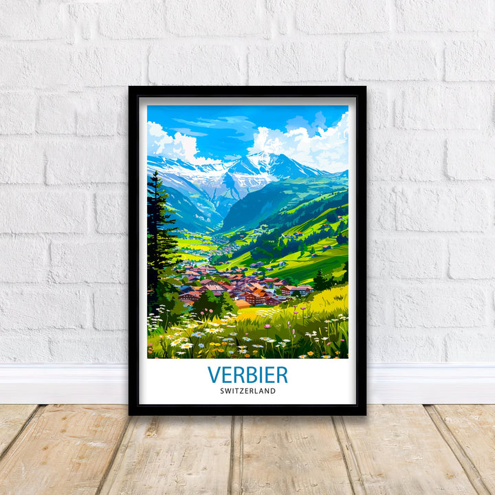 Verbier Switzerland Summer Travel Print Wall Decor Wall Art Verbier Wall Hanging Home Décor Verbier Gift Art Lovers Swiss Art Lover