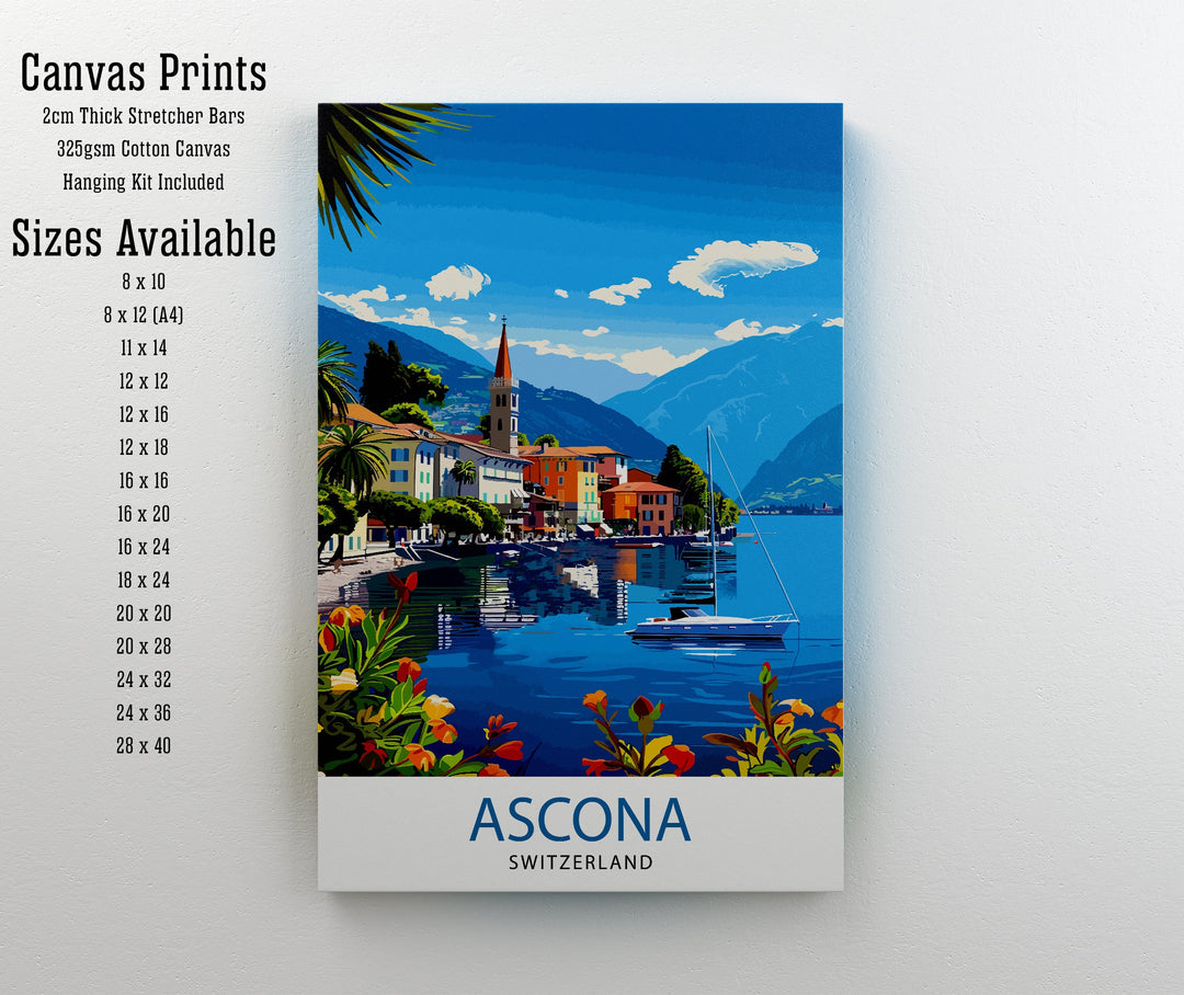 Ascona Switzerland Travel Print Wall Decor Wall Art Ascona Wall Hanging Home Décor Ascona Gift Art Lovers Swiss Art Lover Gift Print Art