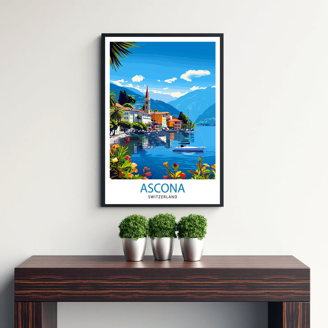 Ascona Switzerland Travel Poster