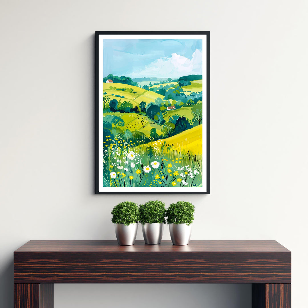 Chiltern Hills England Travel Print Wall Decor Wall Art Chiltern Hills Wall Hanging Home Décor Chiltern Hills Gift Art Lovers British Art