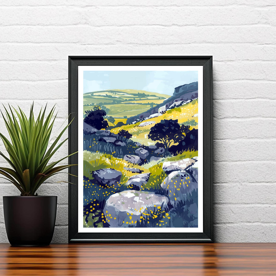 Dartmoor National Park Devon Travel Print Wall Decor Wall Art Dartmoor Wall Hanging Home Décor Dartmoor Gift Art Lovers British Art