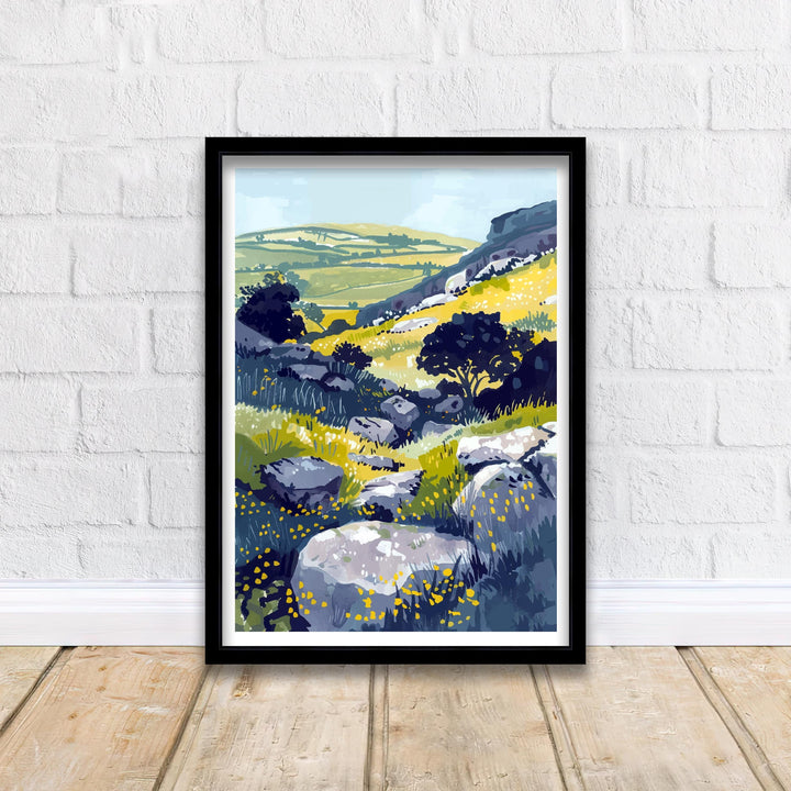 Dartmoor National Park Devon Travel Print Wall Decor Wall Art Dartmoor Wall Hanging Home Décor Dartmoor Gift Art Lovers British Art