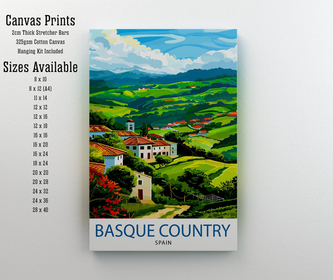 Basque Country Travel Print Wall Decor Wall Art Basque Country Wall Hanging Home Décor Basque Country Gift Art Lovers European Art Lover