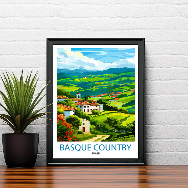 Basque Country Travel Print Wall Decor Wall Art Basque Country Wall Hanging Home Décor Basque Country Gift Art Lovers European Art Lover