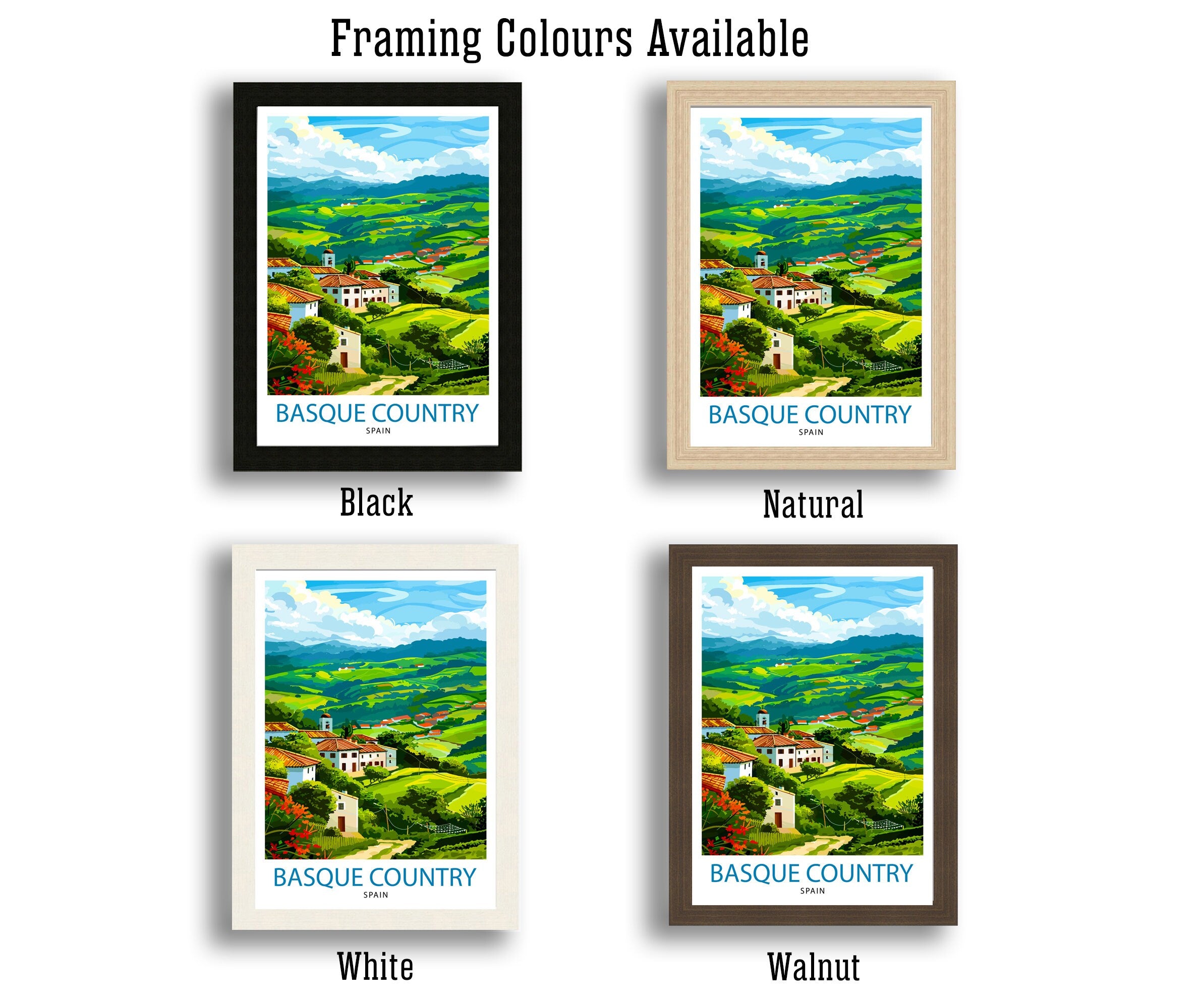 Basque Country Travel Print Wall Decor Wall Art Basque Country Wall Hanging Home Décor Basque Country Gift Art Lovers European Art Lover