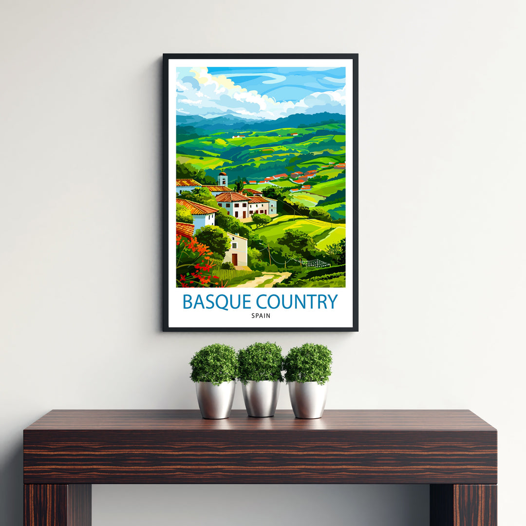 Basque Country Travel Print Wall Decor Wall Art Basque Country Wall Hanging Home Décor Basque Country Gift Art Lovers European Art Lover