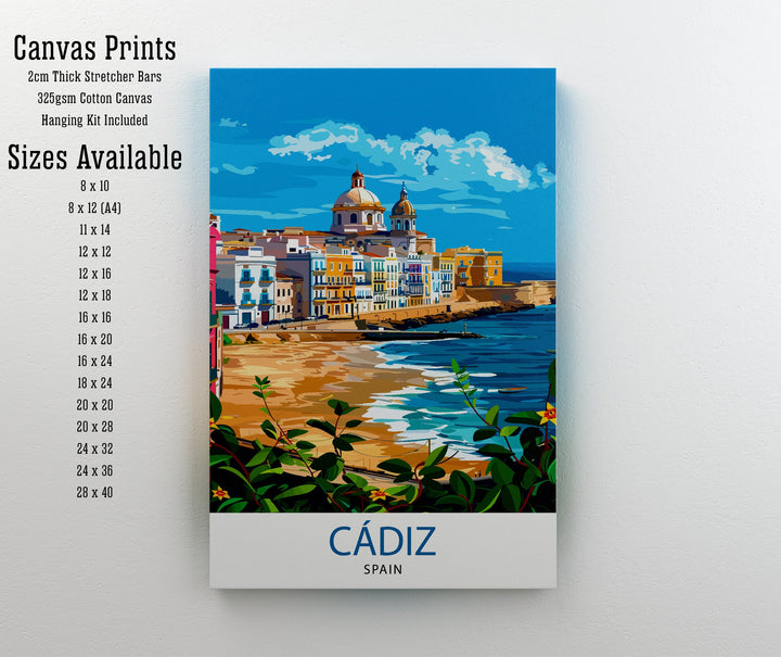 Cádiz Spain Travel Print Wall Decor Wall Art Cádiz Wall Hanging Home Décor Cádiz Gift Art Lovers Spanish Art Lover Gift Print Art