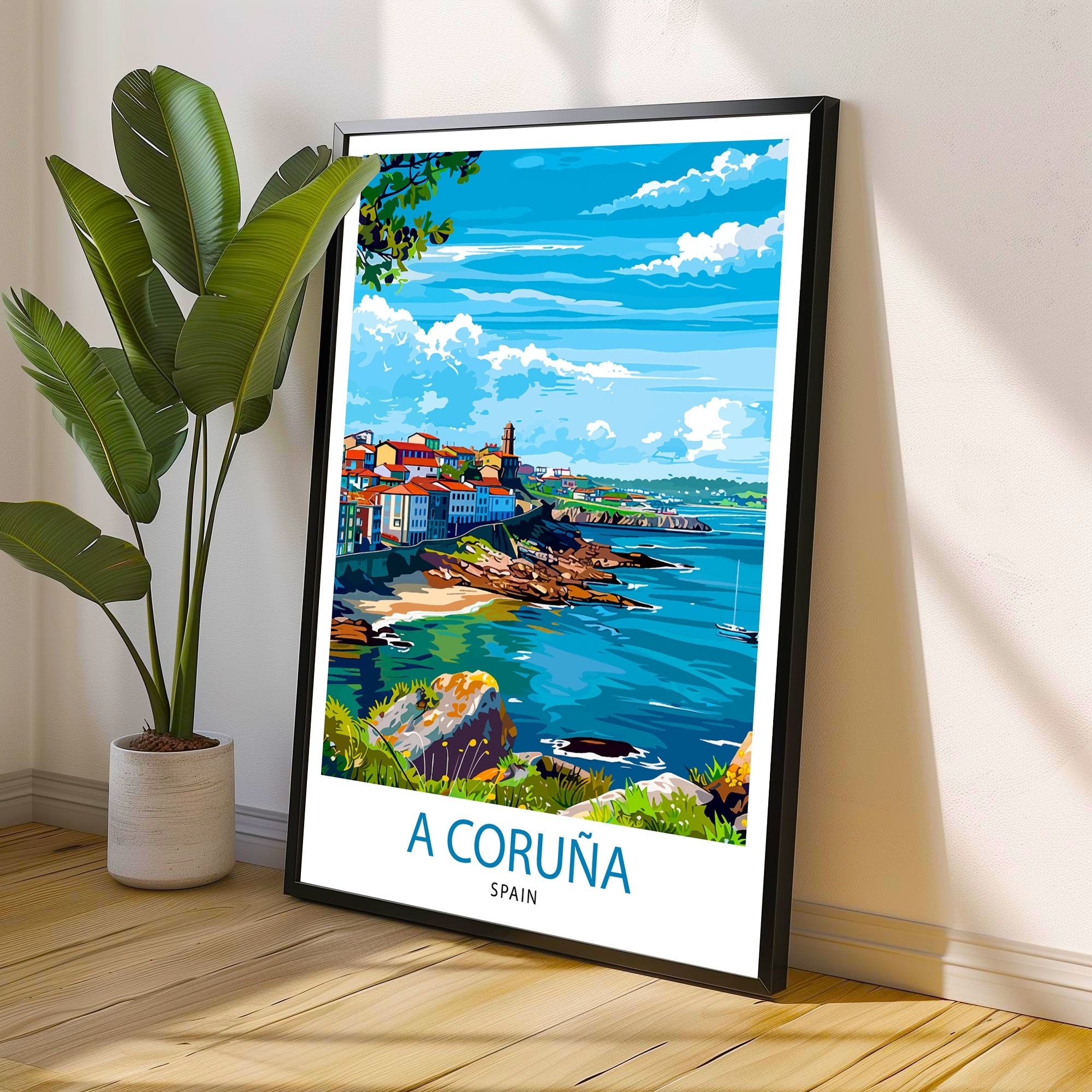 A Coruna Spain Travel Print Wall Decor Wall Art A Coruna Wall Hanging Home Décor A Coruna Gift Art Lovers Spanish Art Lover Gift Print Art