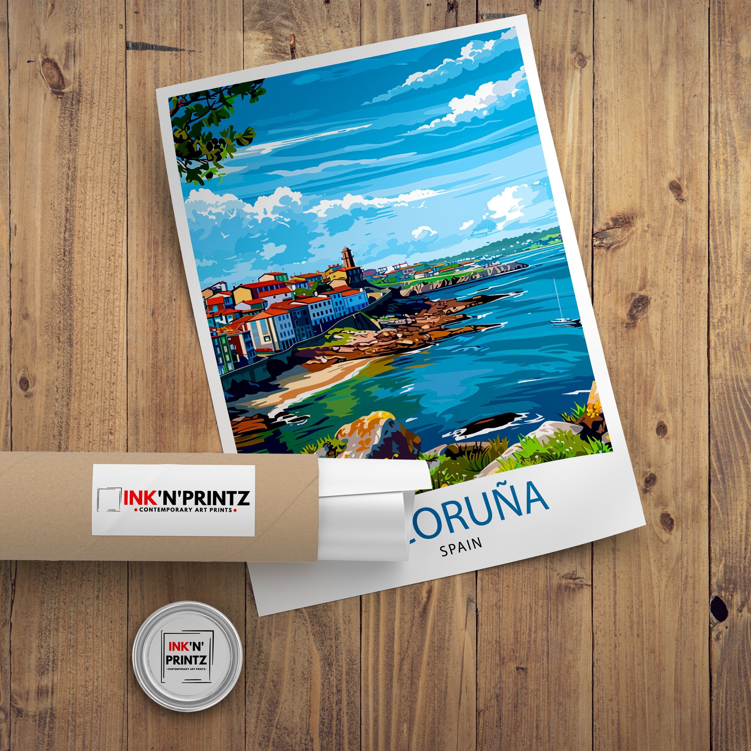 A Coruna Spain Travel Print Wall Decor Wall Art A Coruna Wall Hanging Home Décor A Coruna Gift Art Lovers Spanish Art Lover Gift Print Art