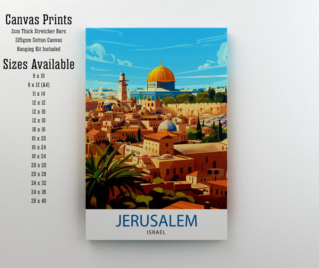 Jerusalem Israel Travel Print Wall Decor Wall Art Jerusalem Wall Hanging Home Décor Jerusalem Gift Art Lovers Israeli Art Lover Gift