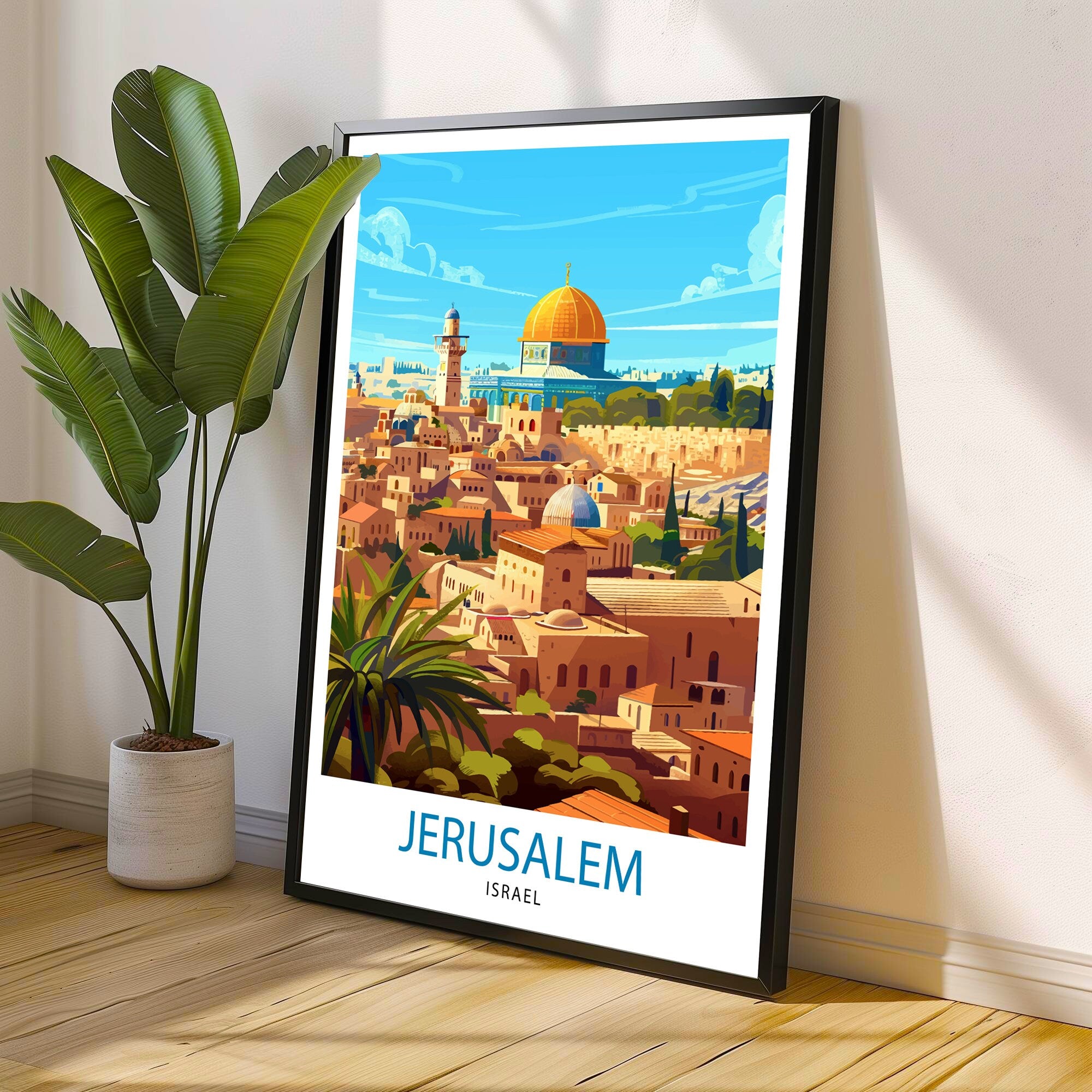 Jerusalem Israel Travel Print Wall Decor Wall Art Jerusalem Wall Hanging Home Décor Jerusalem Gift Art Lovers Israeli Art Lover Gift