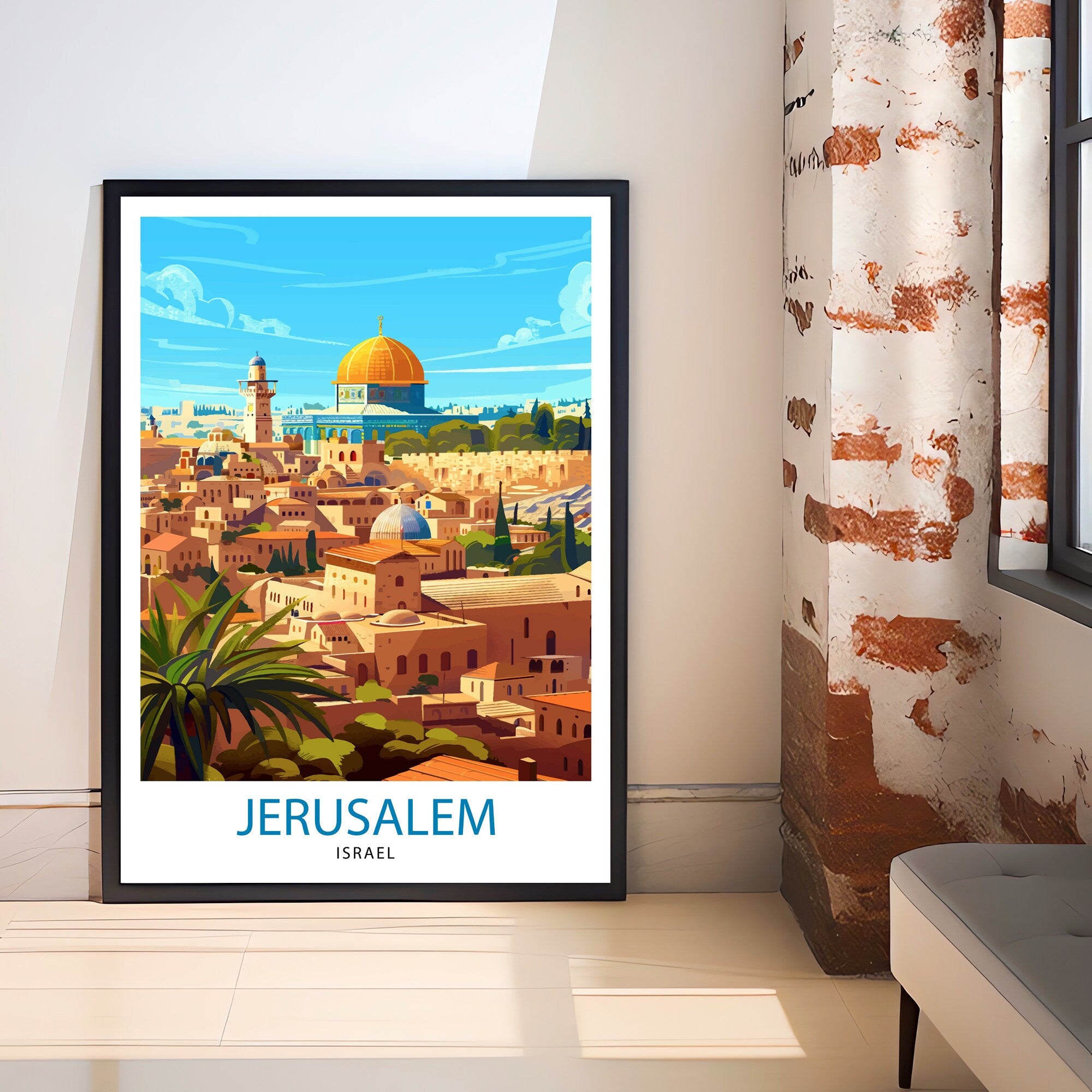 Jerusalem Israel Travel Print Wall Decor Wall Art Jerusalem Wall Hanging Home Décor Jerusalem Gift Art Lovers Israeli Art Lover Gift