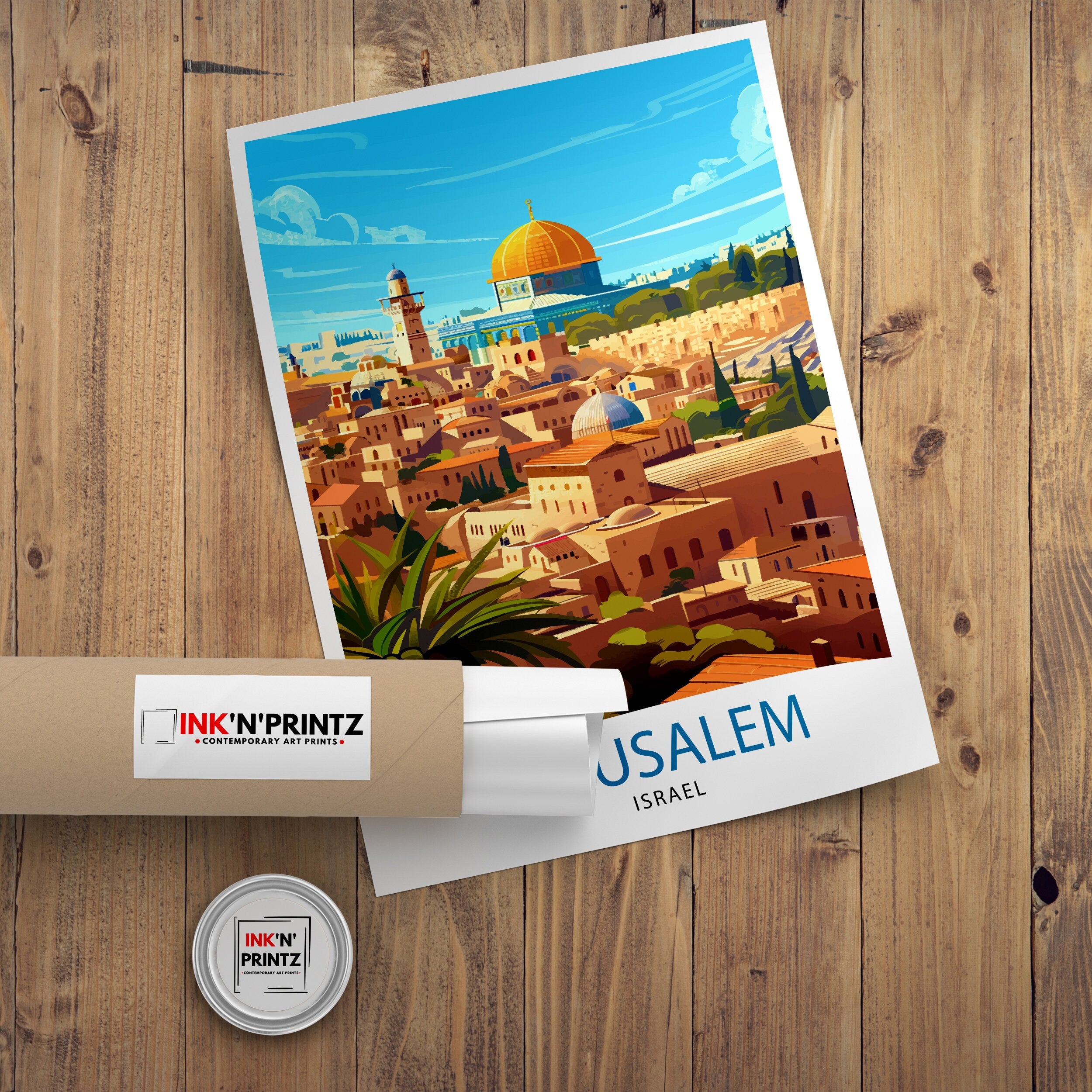 Jerusalem Israel Travel Print Wall Decor Wall Art Jerusalem Wall Hanging Home Décor Jerusalem Gift Art Lovers Israeli Art Lover Gift