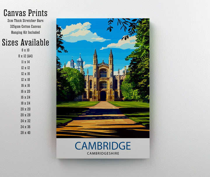 Cambridge England Travel Print Wall Decor Wall Art Cambridge Wall Hanging Home Décor Cambridge Gift Art Lovers British Art Lover Gift Print