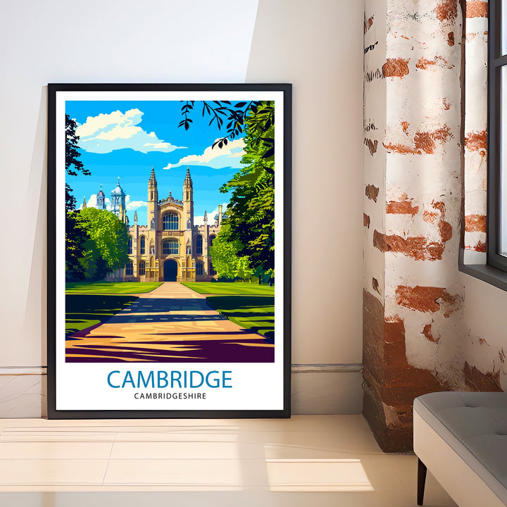 Cambridge England Travel Print Wall Decor Wall Art Cambridge Wall Hanging Home Décor Cambridge Gift Art Lovers British Art Lover Gift Print