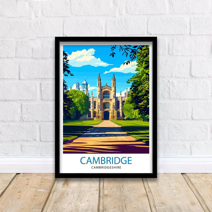 Cambridge England Travel Poster