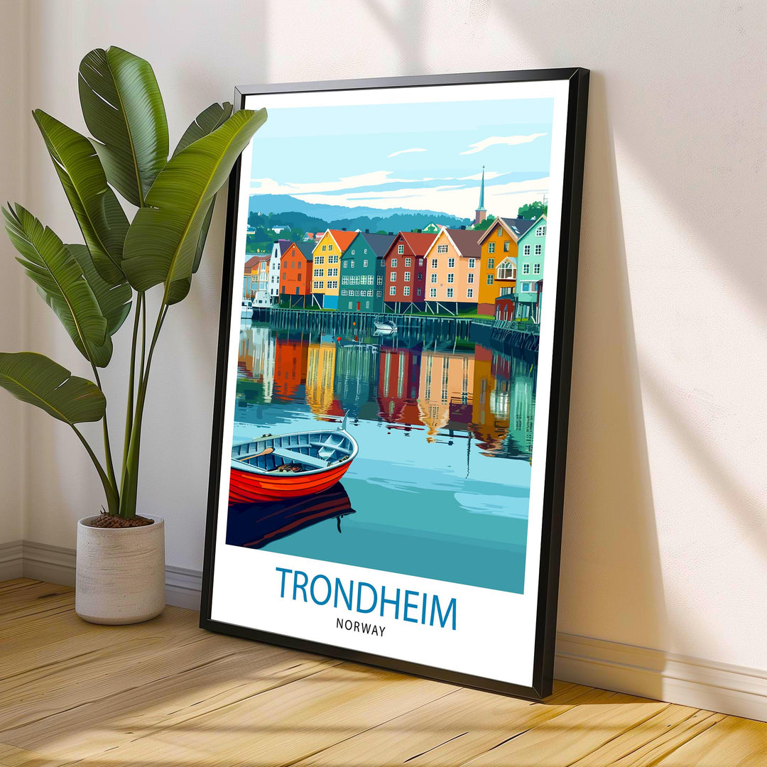 Trondheim Norway Travel Print Wall Decor Wall Art Trondheim Wall Hanging Home Décor Trondheim Gift Art Lovers Norwegian Art Lover Gift